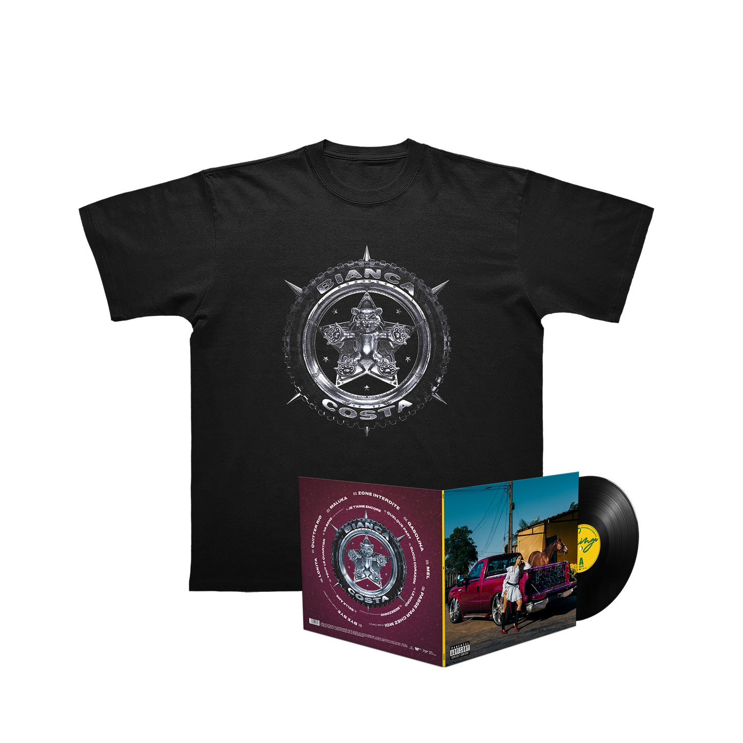 PACK CD OU VINYLE GRINGA + TSHIRT GRINGA NOIR OU BLANC