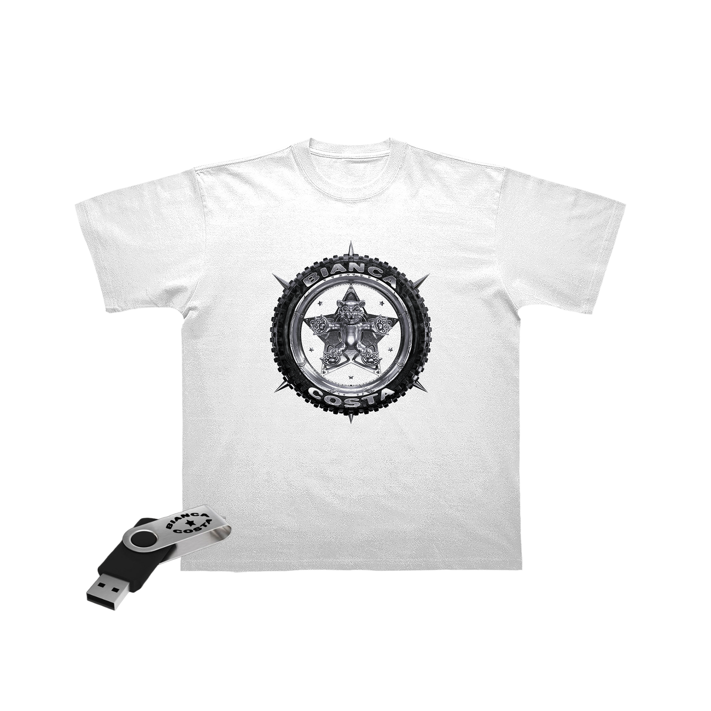 PACK CLE USB + TSHIRT NOIR OU BLANC