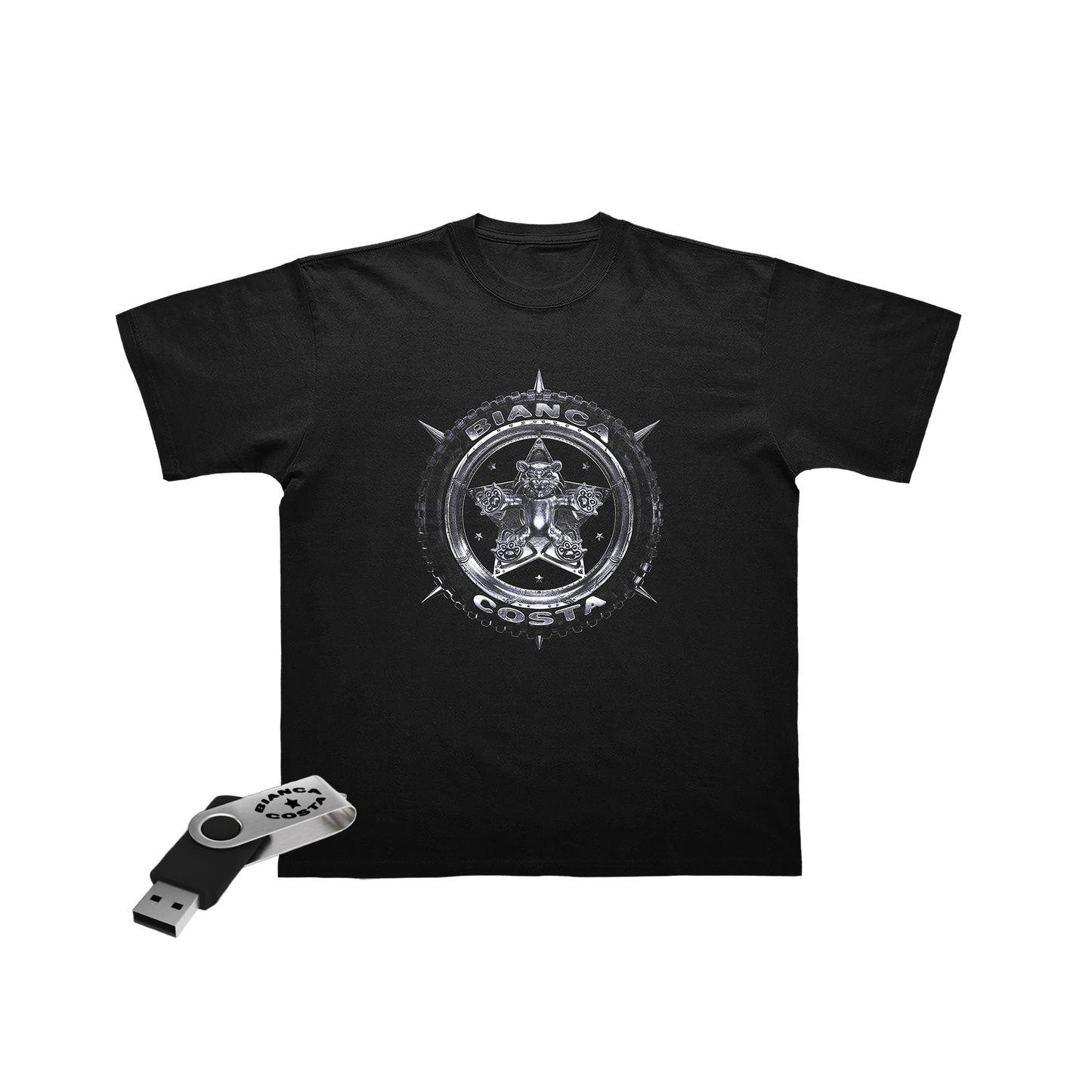 PACK CLE USB + TSHIRT NOIR OU BLANC